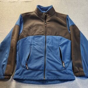 Alpine Design Mens M Blue Black Full Zip Hiking Jacket Fleece Outdoor Coat